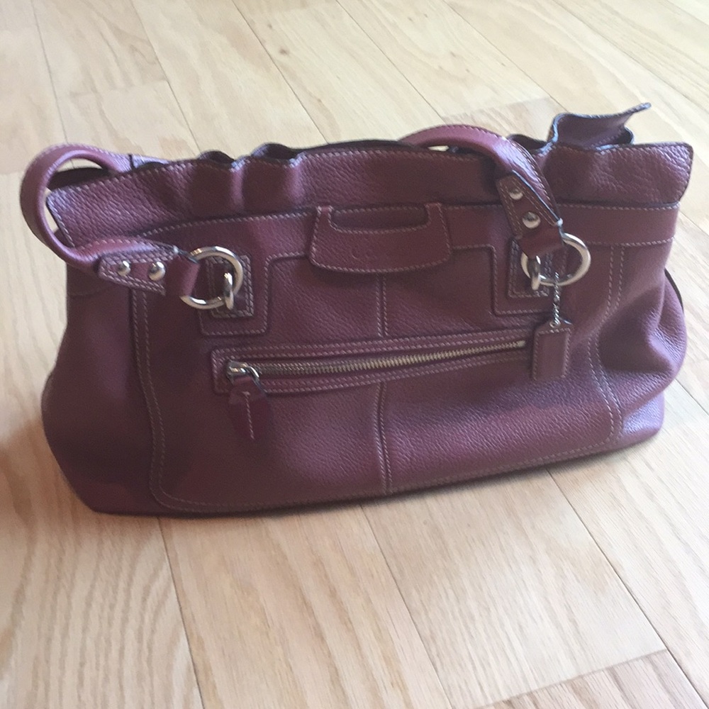 Coach pebbled leather raspberry purse